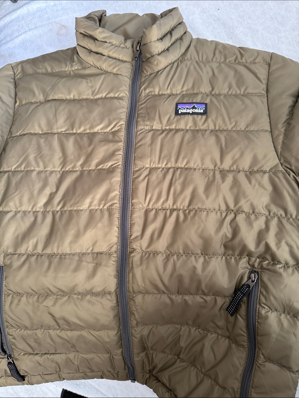 Patagonia Kids Tan Quilted Puffer Jacket